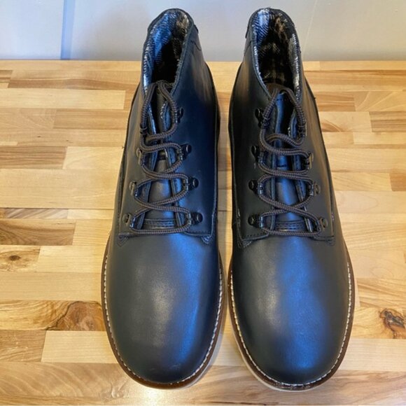 McKinley chukka boots shoe lace up black men unisex oil restant white sole plaid - Picture 4 of 14